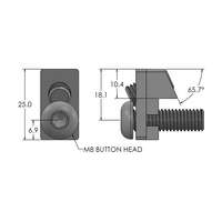 41-002-7 MODULAR SOLUTIONS ZINC PART<br>HIDDEN PROFILE CONNCETOR C, SHORT